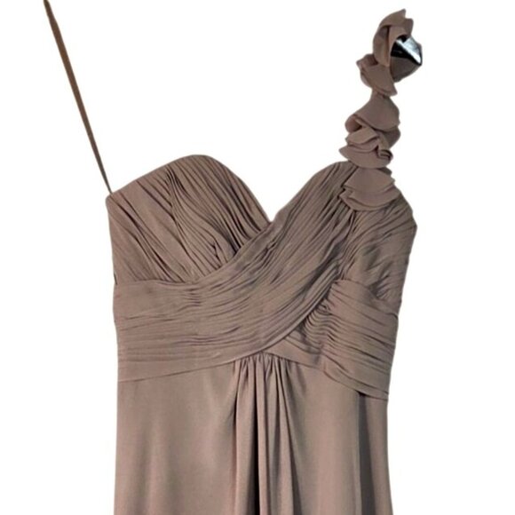 Allure Bridals Stone One Shoulder Sweetheart Long Bridesmaid Gown Women's Size 4 - Picture 3 of 8